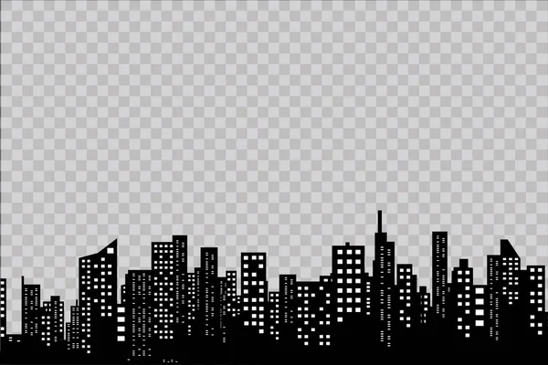 La silhouette della città in uno stile piatto. Moderno paesaggio urbano.illustrazione vettoriale . — Vettoriale Stock