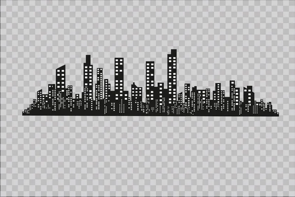 La silhouette de la ville dans un style plat. Illustration moderne de paysage urbain.vectoriel . — Image vectorielle