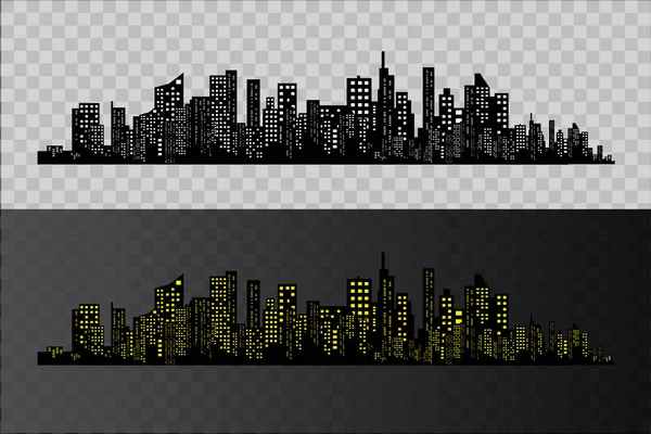 A sziluett, a város egy lapos stílusú. Modern városi landscape.vector illusztráció. — Stock Vector