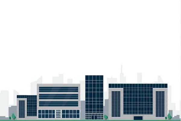 Die Silhouette der Stadt im flachen Stil. moderne Stadtlandschaft.Vektorillustration. — Stockvektor