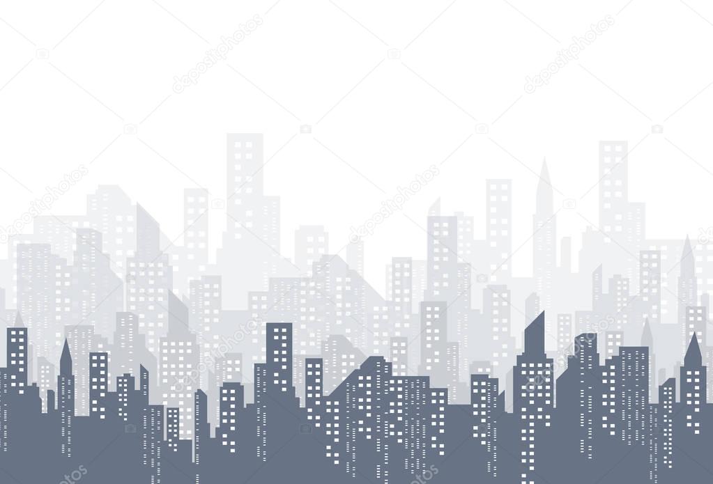 The silhouette of the city in a flat style. Modern urban landscape.vector illustration.