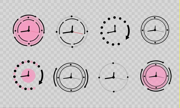 時計アイコンを背景に分離されたトレンディなフラット スタイル。あなたの web サイトのデザインの時計アイコン ページ記号です。ベクトル図. — ストックベクタ