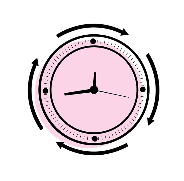 Icono del reloj en estilo plano de moda aislado en el fondo. Reloj icono símbolo de página para el diseño de su sitio web. Ilustración vectorial . — Vector de stock