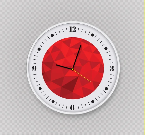 Oficina del reloj de pared. Plantilla de diseño en primer plano vectorial. El diseño para la marca y la publicidad aislada.Hermoso y original temporizador sobre un fondo transparente. Elemento diseño vectorial — Archivo Imágenes Vectoriales