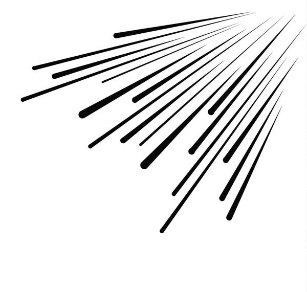 Uppsättning av isolerade hastighet linjer. Effekten av rörelse till din design. Svarta linjer på en transparent bakgrund. Den flygande particles.vector illustrationen. Rörelsen framåt — Stock vektor