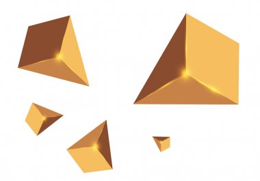 Sarı gerçekçi üçgenler ve Altın ışık efektleri. üçgenler uçan 3d effect.motion. Vektör çizim. Kapak kitap, broşür, el ilanı, afiş, dergi, cd kapak tasarımı