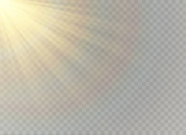 Vetor de luz solar transparente efeito de luz de erupção de lente especial. Natal padrão abstrato. Partículas de poeira mágica espumante — Vetor de Stock