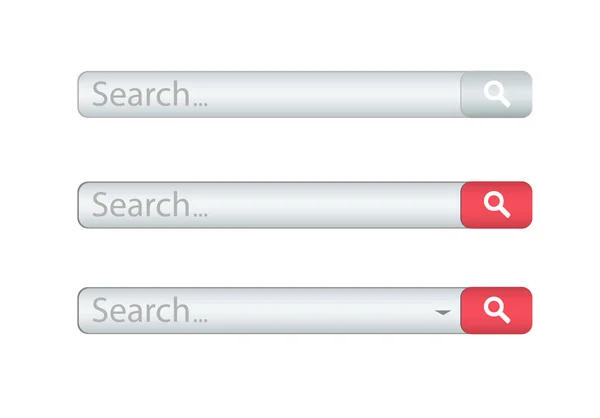 Barra de búsqueda aislada sobre fondo blanco. Plantilla vectorial para búsqueda en Internet. Interfaz de navegación web — Archivo Imágenes Vectoriales