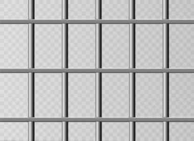 Gerçekçi metal hapishane Izgaralar. Saydam bir arka plan üzerinde izole. Thuster makine, demir hapishane cell.metallic ürün. Vektör halat.
