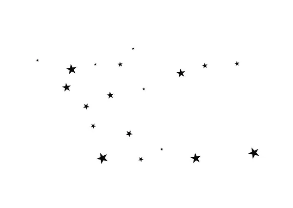 Estrelas sobre um fundo branco. Estrela negra atirando com uma estrela elegante.Meteoróide, cometa, asteróide, estrelas. — Vetor de Stock