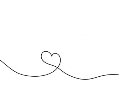 Heart in continuous drawing lines. Continuous black line. The work of flat design. Symbol of love and tenderness. clipart