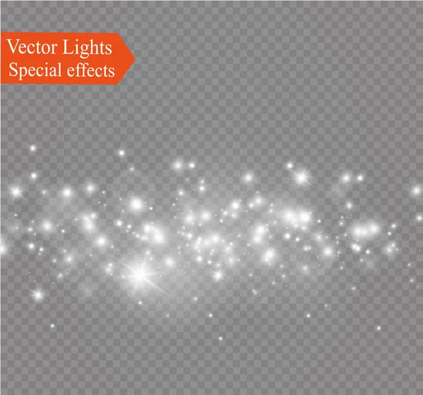 Λευκό φως πυράκτωσης έκρηξη έκρηξη σε διαφανές φόντο. Vector εικονογράφηση εφέ φωτισμού διακόσμηση με ray. Λαμπρό αστέρι. Διαφανές λάμπουν ήλιο, φωτεινό φωτοβολίδα. Κέντρο vibrant φλας — Διανυσματικό Αρχείο