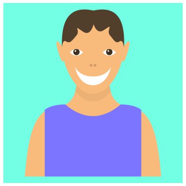 Kocaman bir gülümseme ile bir çocuk portresi