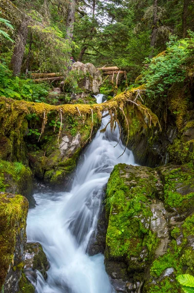 Jungfräulicher Flusswasserfall, alaska — Stockfoto