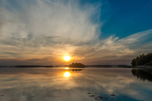 Sunset bulvarında beyaz deniz, Murmansk, Rusya Federasyonu