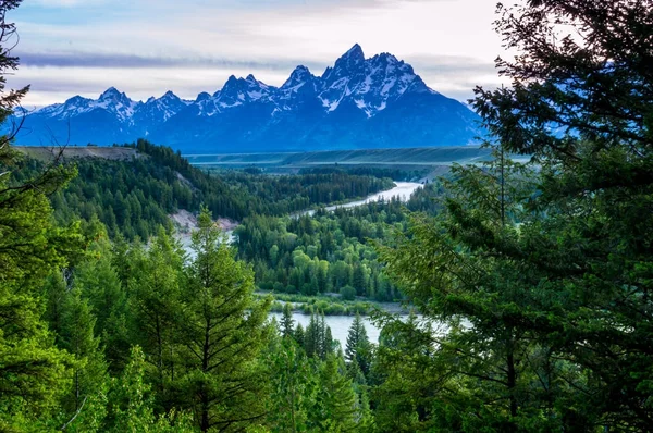 Översikt Över Snake River Grand Teton National Park — Stockfoto