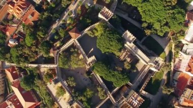 Panoramik manzaralı kale Sao Jorge Lizbon anteni