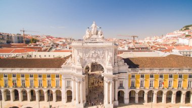 Commerce Square Praça de comercio Lizbon havadan görünümü, 2 Eylül 2016