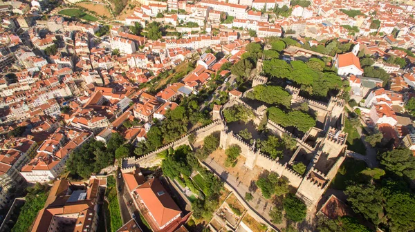 Slott av Saint George Lisbon vy från ovan — Stockfoto