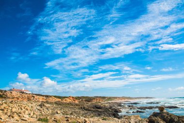 Portekiz güzel manzaralar, Fishermens iz, yollar Alentejo, Rota Vicentina hiking trail
