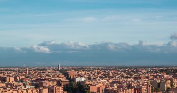 Marrakech timelapse légi panorámás kilátással este, Marokkó — Stock videók
