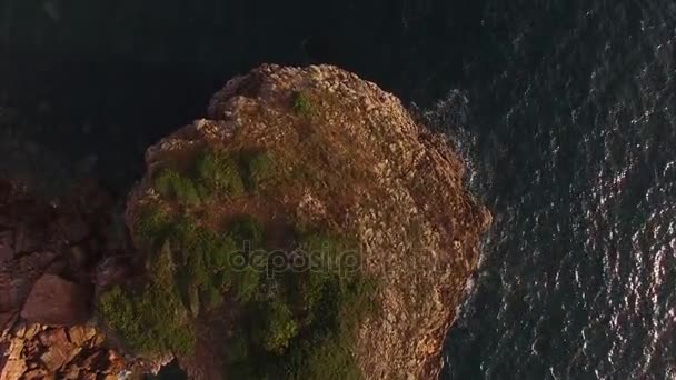 Vanuit de lucht bekijken om een prachtige kliffen aan de westkust van Portugal in de buurt van Carrapateira, Rota Vicentina. — Stockvideo