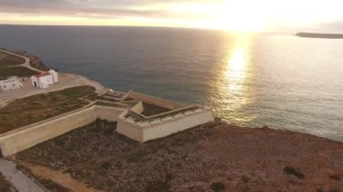 Akşam hava görünümünü, Portekiz, havadan görünümü Sagres kale