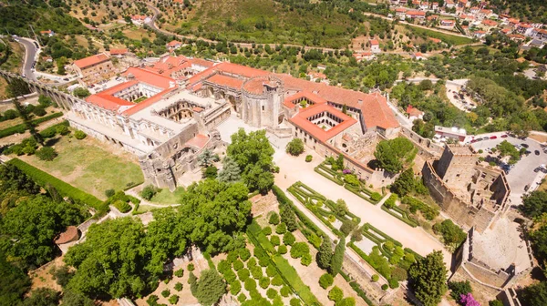 Portekiz, Tomar 'daki İsa Manastırı' nın havadan görünüşü