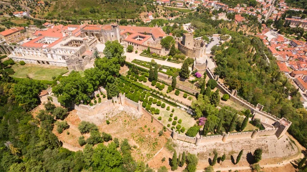 Portekiz, Tomar 'daki İsa Manastırı' nın havadan görünüşü