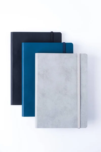 Leather notebooks isolated on white background , — Stock Photo, Image