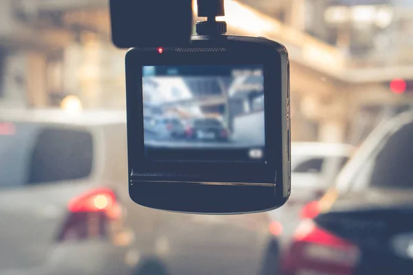 CCTV car camera for safety on the road accident. Royalty Free Stock Photos
