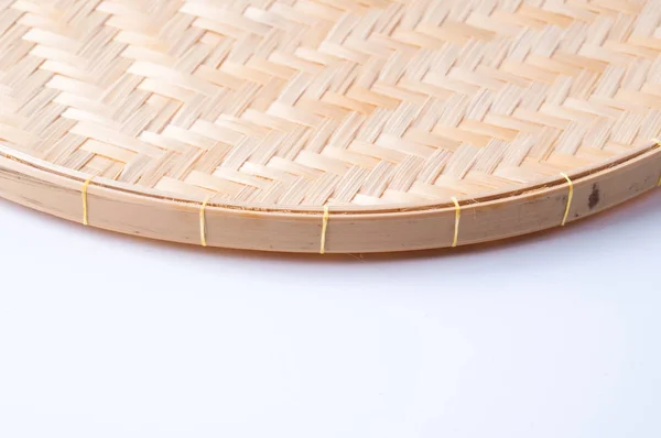 Bamboo basket isolated on white background. — Stock Photo, Image