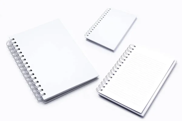 White leather notebook isolated on white background — Stock Photo, Image