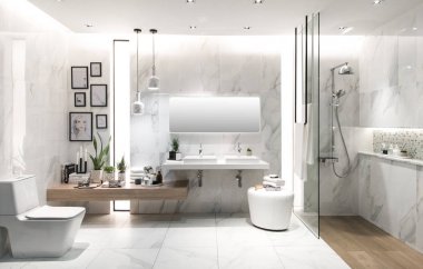 Lavabonun içi lavabo ve muslukla dolu.