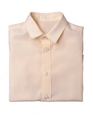 Yeni gömlek beyaz zemin üzerine sarı.