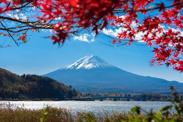 Красочный аттракцион на горе Фудзи в Японии - озеро Кавагути — стоковое фото