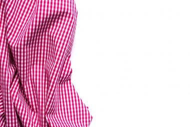 Beyaz zemin üzerine kırmızı kareli kumaş