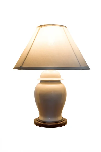 하얀 배경에 분리되어 있는 오래 된 테이블 램프 — 스톡 사진