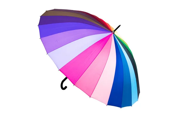 Радужный зонтик на белом фоне. — стоковое фото