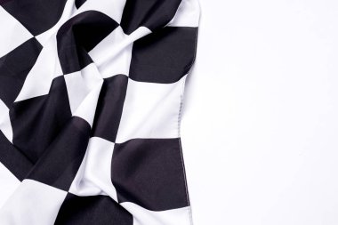 Damalı siyah beyaz bayrak. kopya alanı.