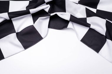 Damalı siyah beyaz bayrak. kopya alanı.