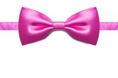 Beyaz arkaplanda izole edilmiş pembe papyon.
