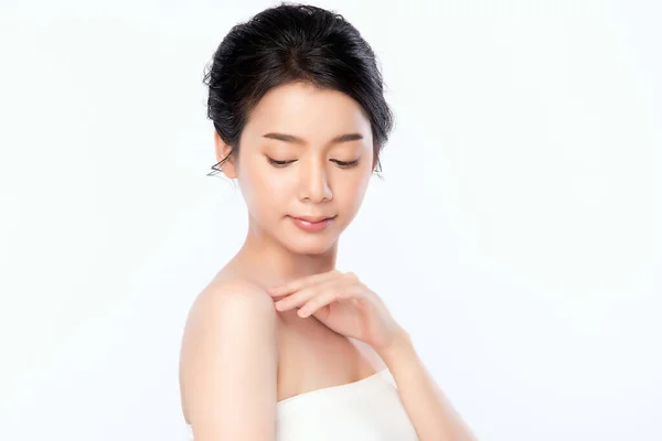 Porträt Schöne Junge Asiatin Saubere Frische Nackte Haut Konzept Asiatische — Stockfoto