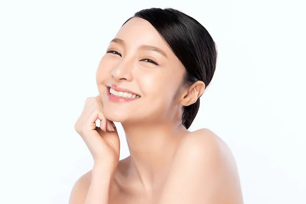 Portrait Beautiful Young Asian Woman Clean Fresh Bare Skin Concept — Stock Photo, Image