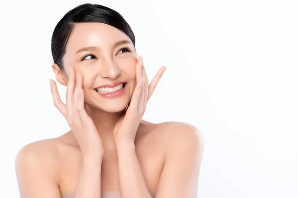 Porträt Schöne Junge Asiatin Saubere Frische Nackte Haut Konzept Asiatische — Stockfoto