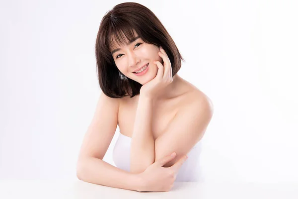 Portrait Beautiful Young Asian Woman Clean Fresh Bare Skin Concept — Stock Photo, Image