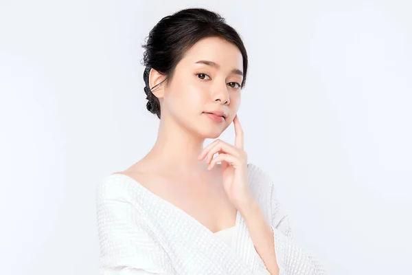 Mooie Jonge Aziatische Vrouw Met Schone Verse Huid Gezichtsverzorging Gezichtsbehandeling — Stockfoto