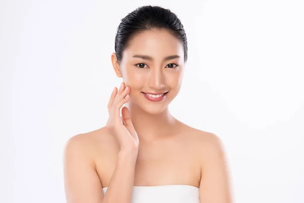 Beautiful Young Asian Woman Clean Fresh Skin Face Care Facial — Stock Photo, Image