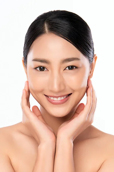 Beautiful Young Asian Woman Clean Fresh Skin Face Care Facial — Stock Photo, Image