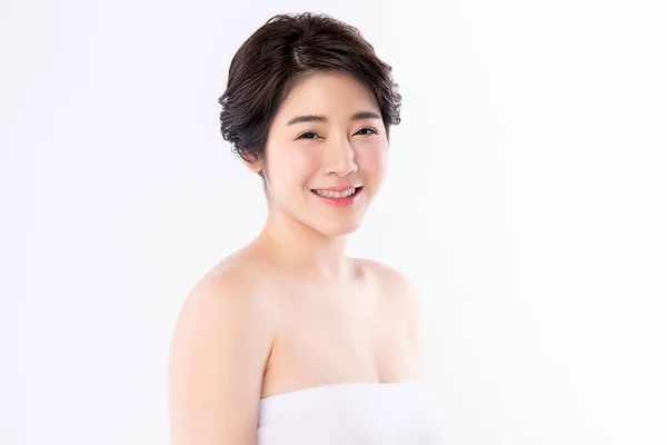 Beautiful Young Asian Woman Clean Fresh Skin Face Care Facial — Stock Photo, Image